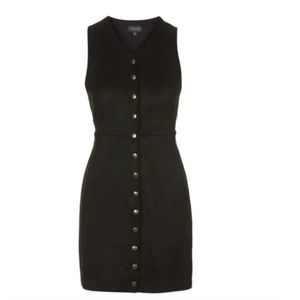 Topshop Snap Front Faux Suede Dress